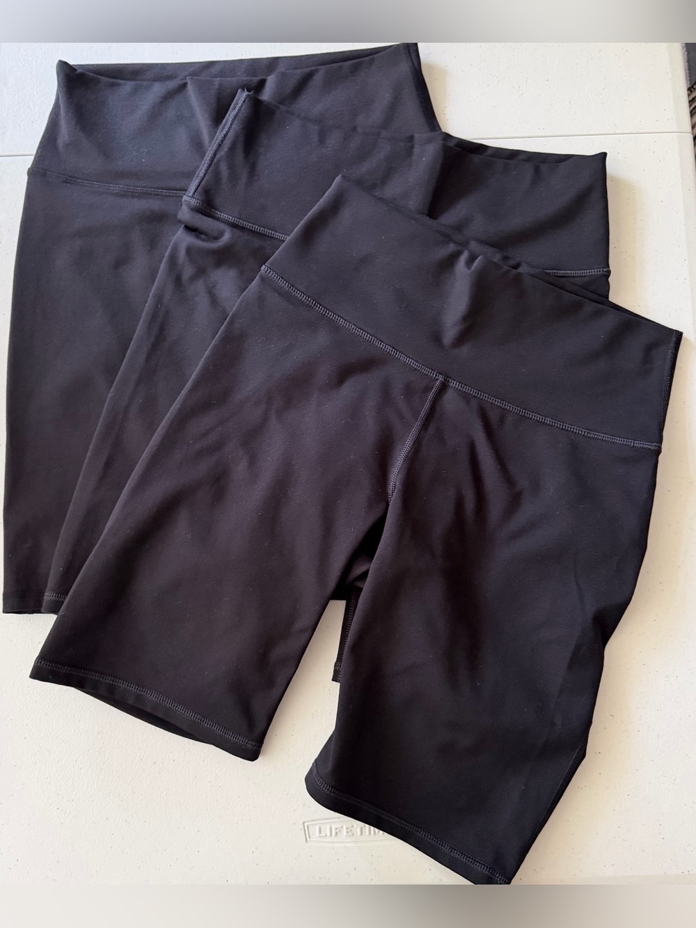 • 3 Pack • Fabletics PowerHold Bike or Yoga Shorts 8” Women’s S